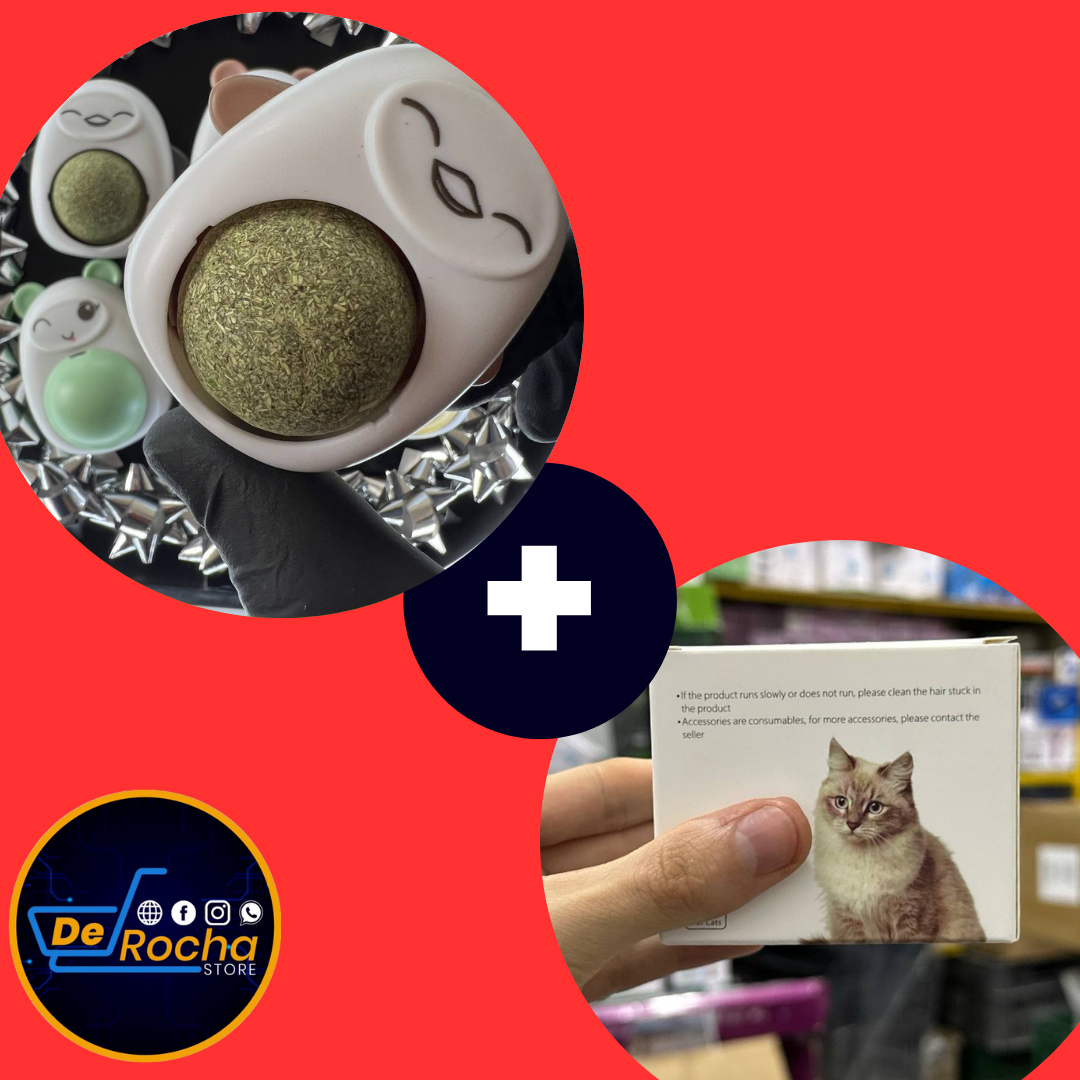 Combo Bola interactiva+hiebra para gatos